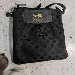 Coach Purple and Black Crossbody Bag with Gold Accents